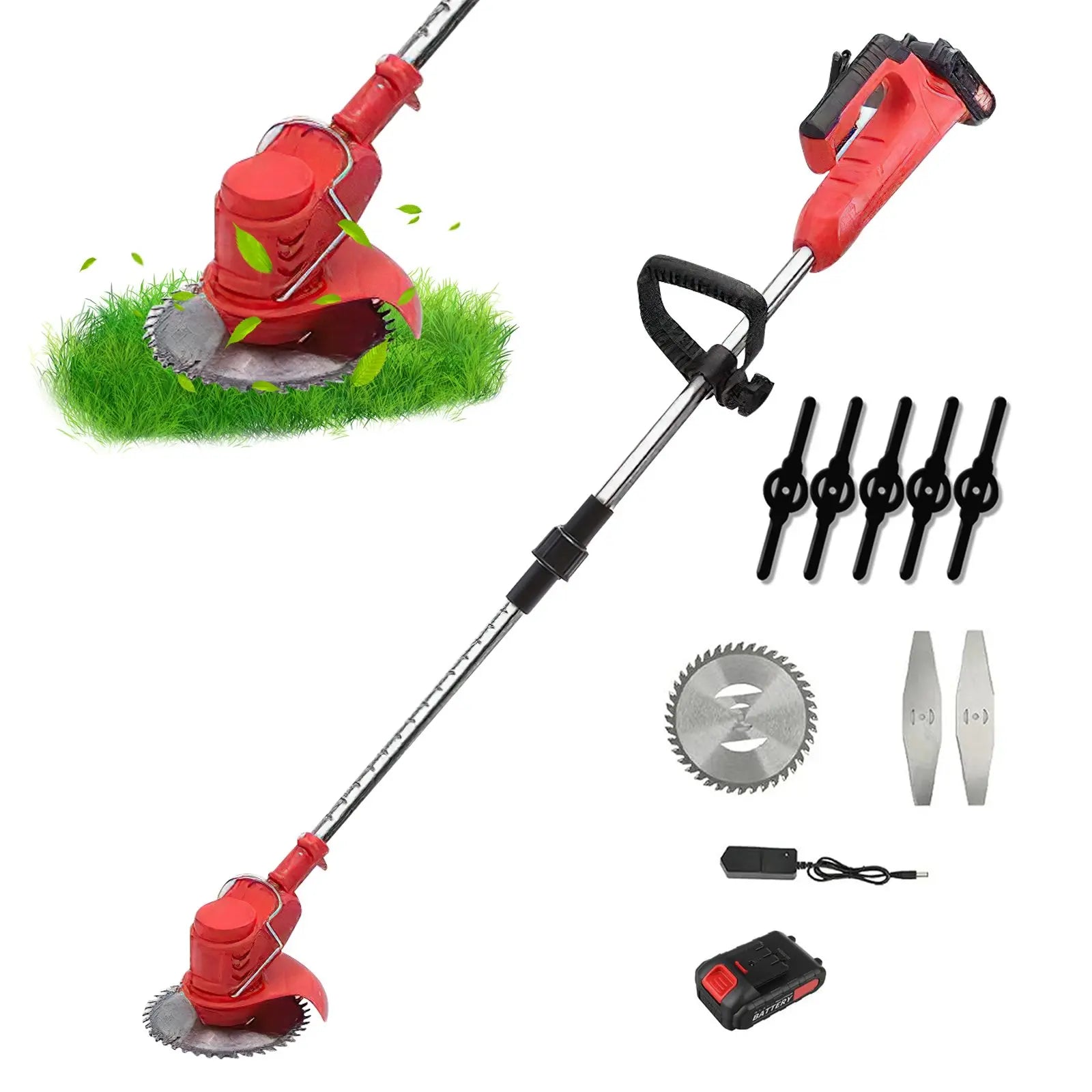 Coupe-bordures électrique sans fil 850 W/650 W avec 2 batteries 21 V