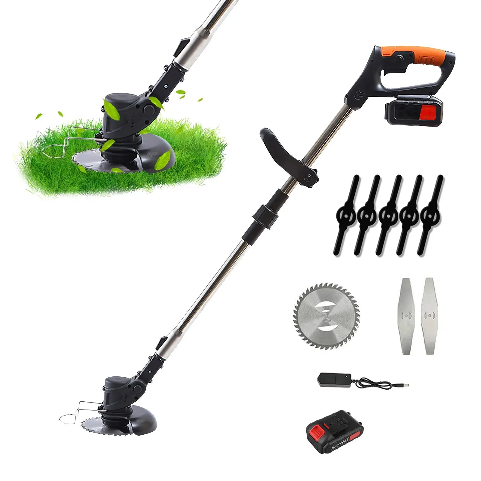Coupe-bordures électrique sans fil 850 W/650 W avec 2 batteries 21 V