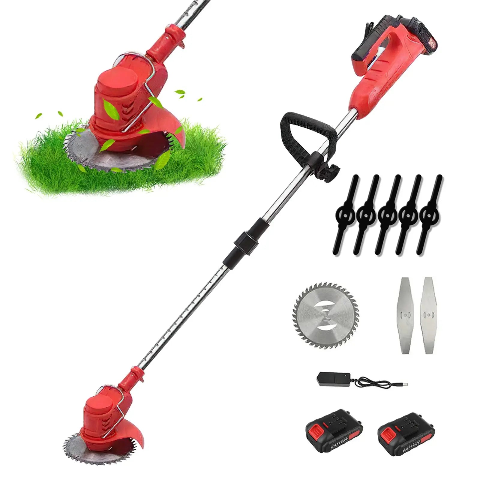 Coupe-bordures électrique sans fil 850 W/650 W avec 2 batteries 21 V