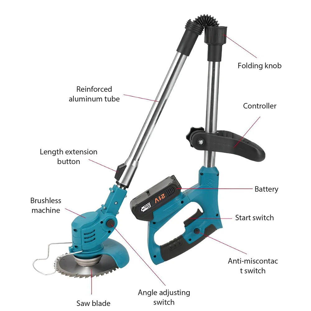 Coupe-bordures électrique sans fil 850 W/650 W avec 2 batteries 21 V