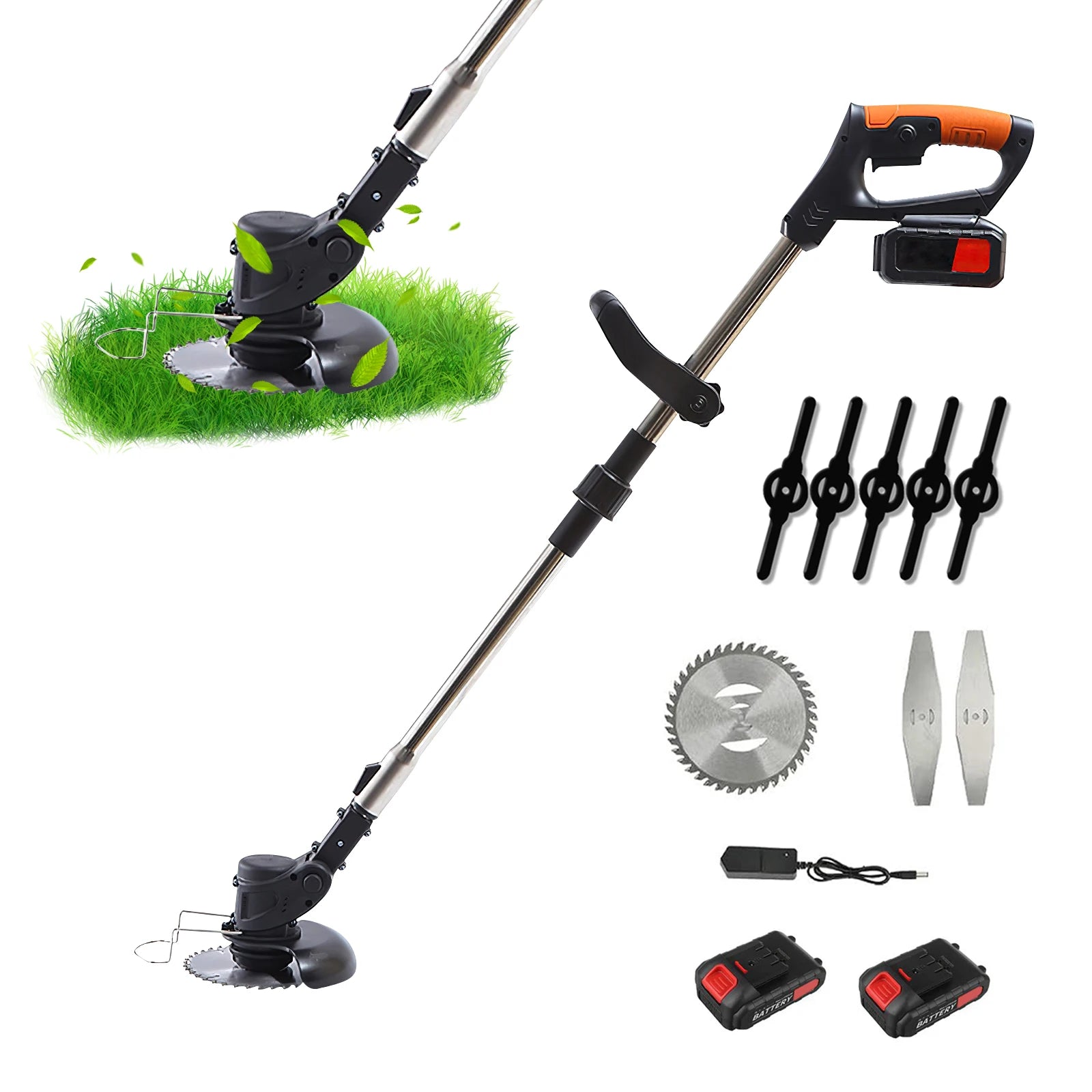 Coupe-bordures électrique sans fil 850 W/650 W avec 2 batteries 21 V