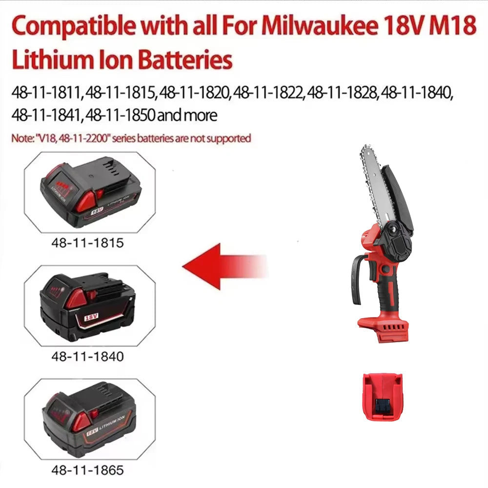 Mini tronçonneuse sans fil 4/6 pouces pour batteries Dewalt/Milwaukee 18 V