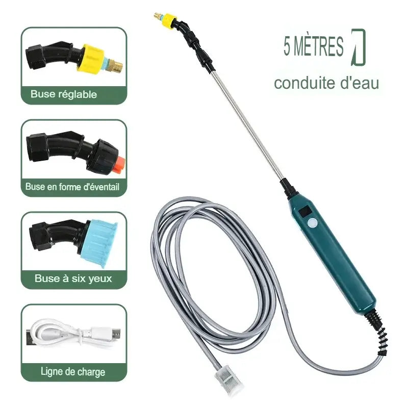 Lance de pulvérisation électrique portable avec 3 buses de brumisation