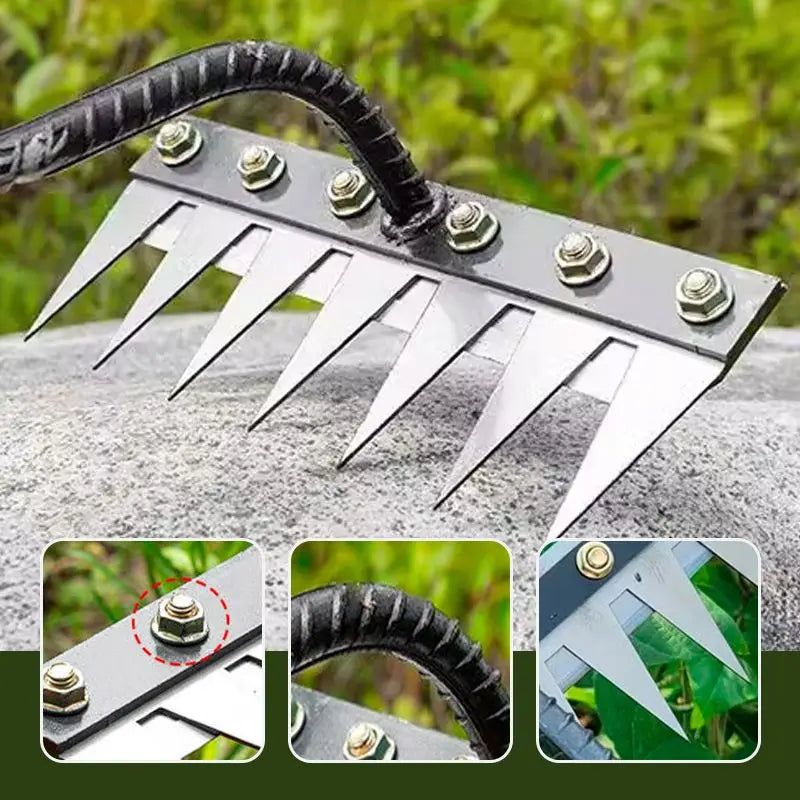 Râteau de désherbage de jardin à dents durables