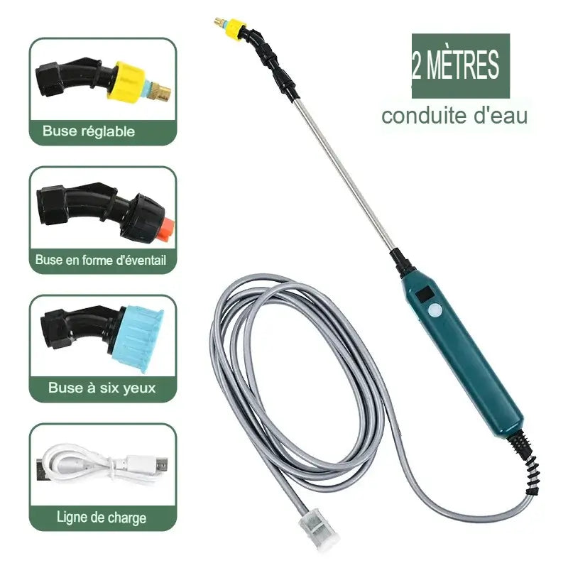 Lance de pulvérisation électrique portable avec 3 buses de brumisation