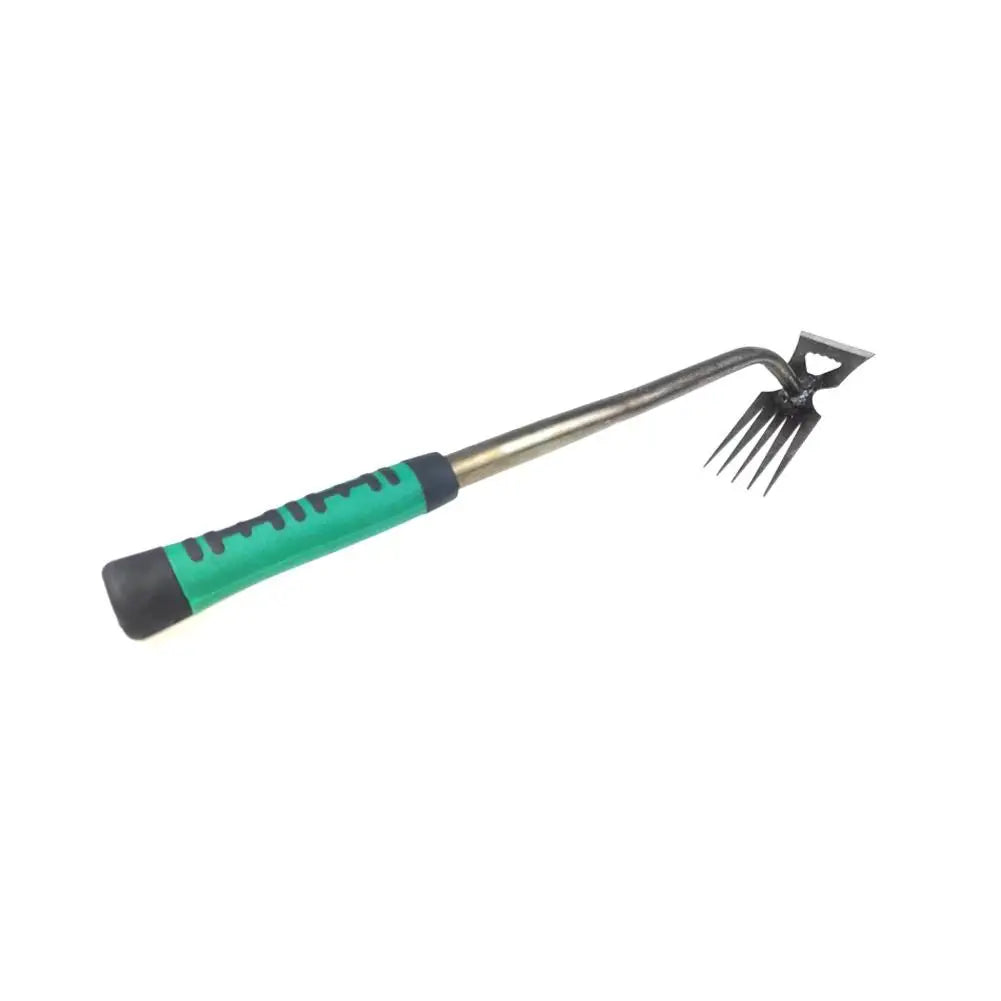 Râteau de jardin manuel 2 en 1 et arrache-racines avec plusieurs options de dents
