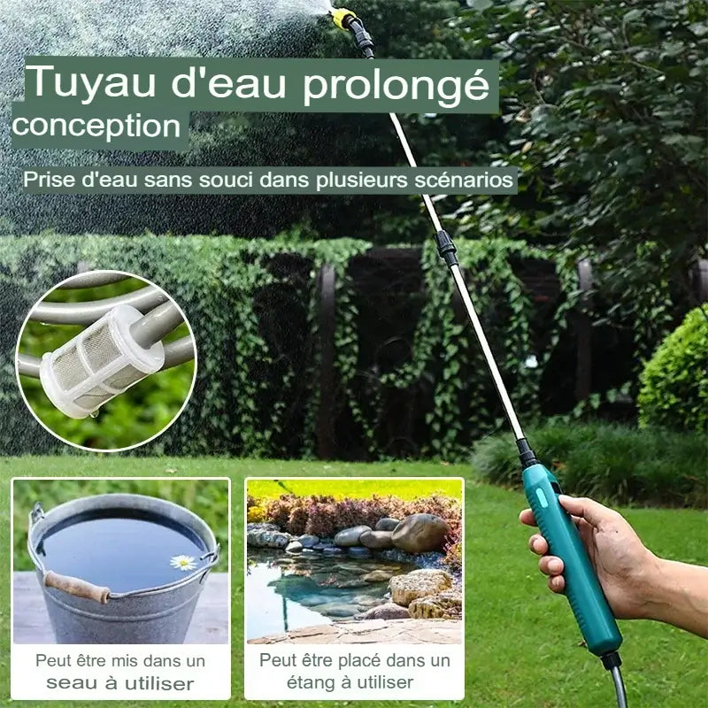 Lance de pulvérisation électrique portable avec 3 buses de brumisation