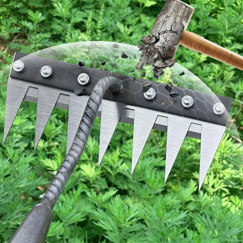 Râteau de désherbage de jardin à dents durables