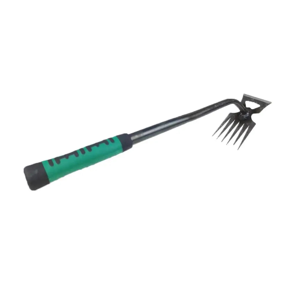 Râteau de jardin manuel 2 en 1 et arrache-racines avec plusieurs options de dents