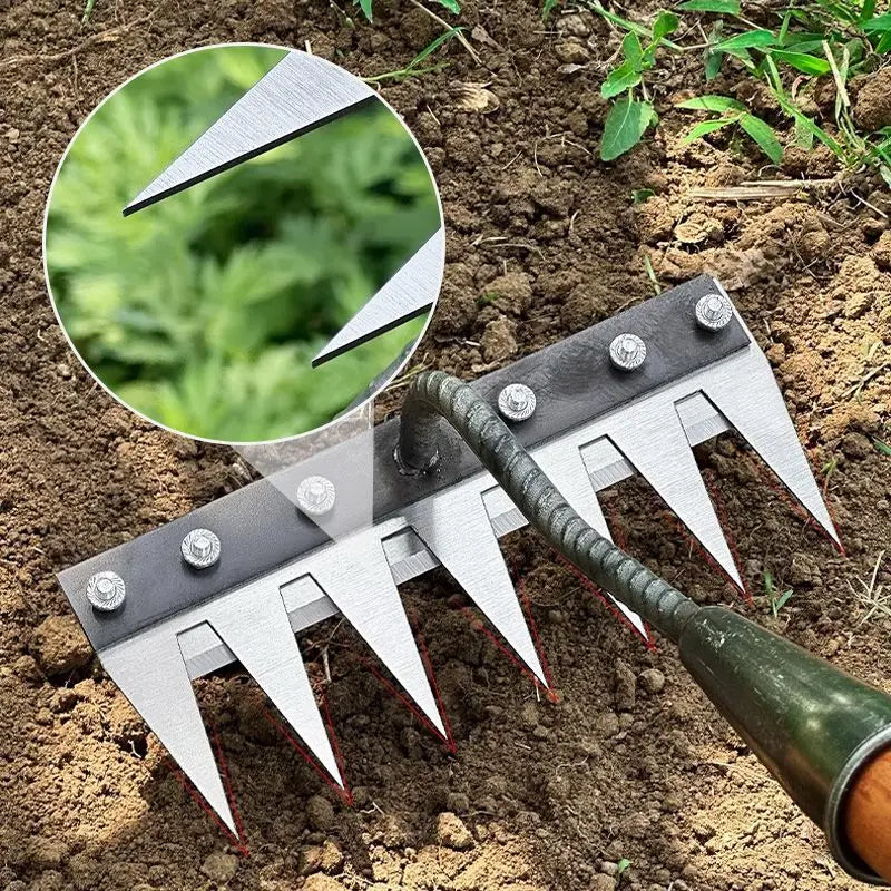 Râteau de désherbage de jardin à dents durables