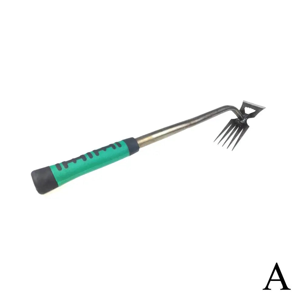Râteau de jardin manuel 2 en 1 et arrache-racines avec plusieurs options de dents